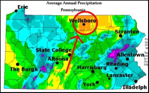 Pine Creek Annual Rainfall